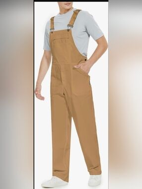 Men's Work Idea Cargo Overalls in Tan